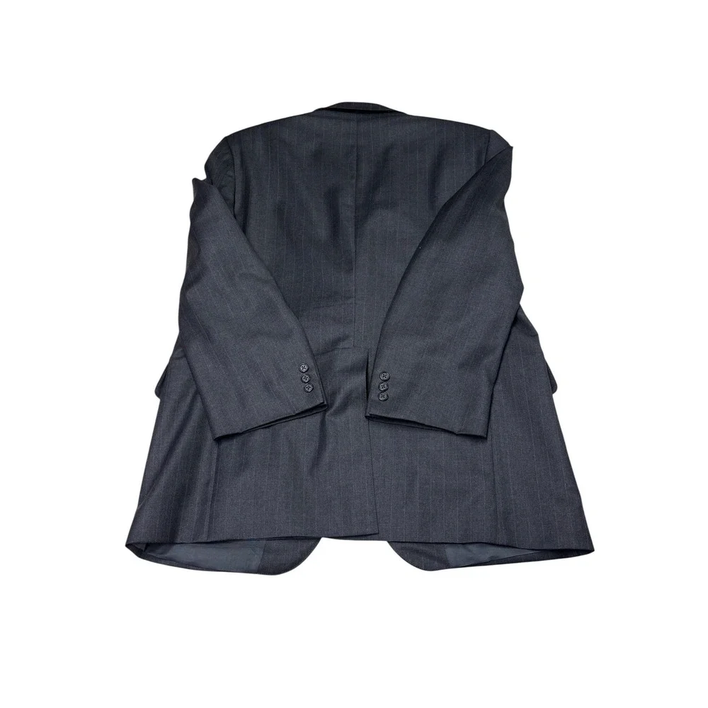 J. Press Parker Mens 43R Wool Pinstripe Blazer Jacket Charcoal Grey‎ Made Canada